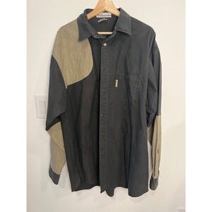 Columbia Pendleton Shooting Shirt Mens XL Black Tan Quilted Patch Cotton
